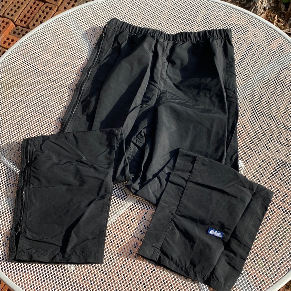 Granite Black full leg zipper windbreaker pants joggers USA Tom Mangold